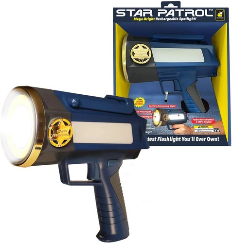 Star Patrol Mega Bright Rechargeable Spotlight Tactical Emergency Lights BRIGHT!