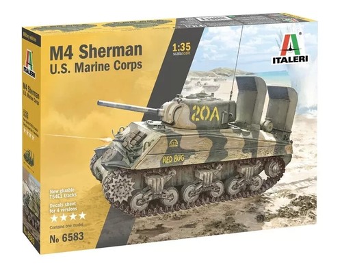 ITALERI 1:35 KIT CARRO ARMATO M4 SHERMAN U.S. MARINE CORPS 16,8 cm ART 6583