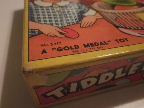 Vintage 1939 Transogram Tiddledy Winks Game w/Colorful Box model 3317 Gold Medal - Picture 3 of 8
