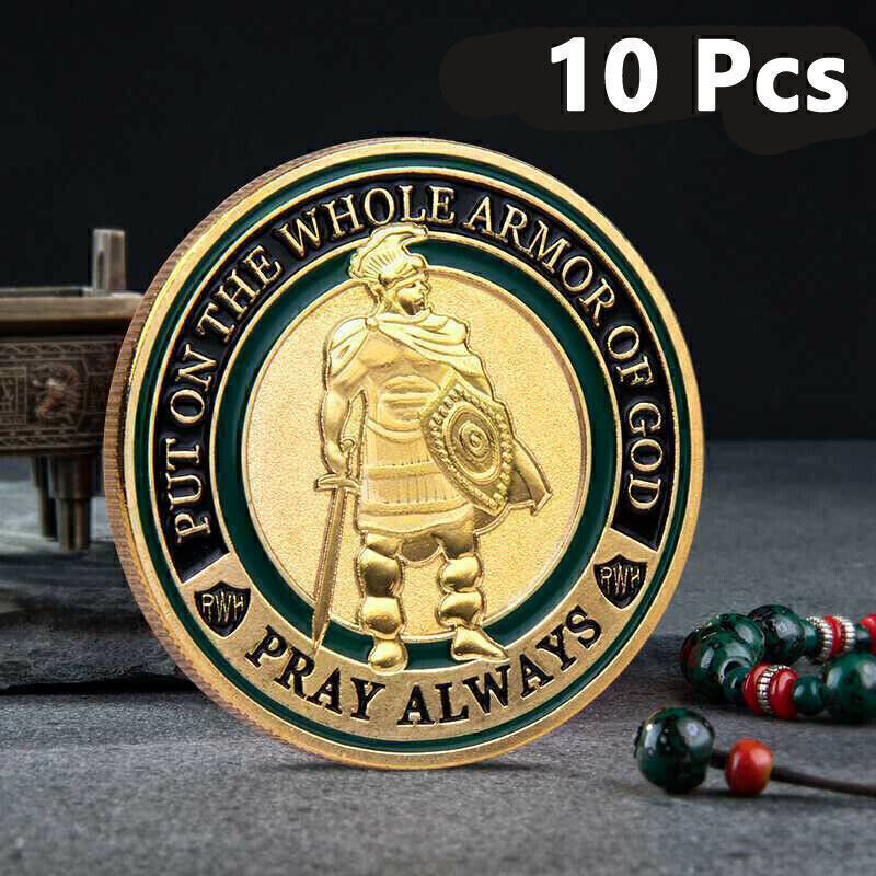 10 Pcs Put On the Whole Armor Of God Commemorative Challenge  Coin Collection