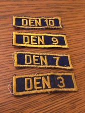 Vintage Lot Of 4 Cub Scout Den Number Patches Boy Scouts 1960s