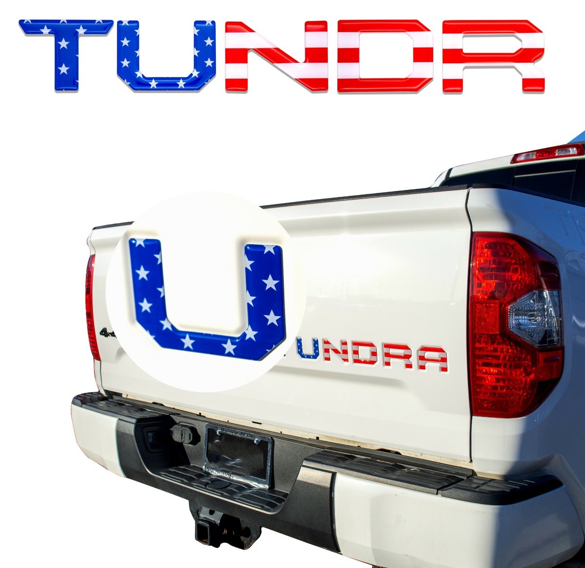 3D Raised Tailgate Insert Letters for Toyota Tundra 2014-2021