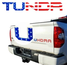 3D Raised Tailgate Insert Letters for Toyota Tundra 2014-2021 Color US Flag