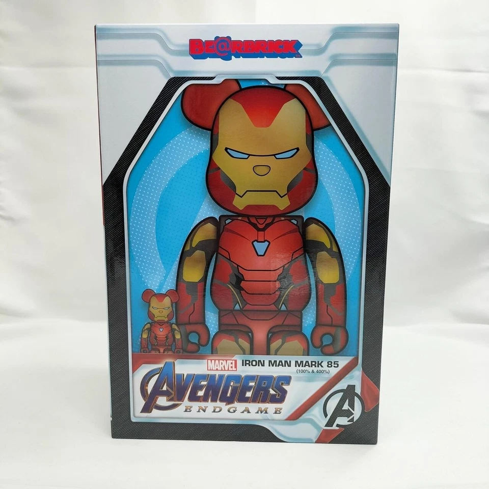 MEDICOM TOY BE@RBRICK 100% y 400% Avengers Endgame Iron Man Mark 85 Set Usado Foto 3 de 4