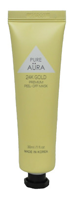 Pure Aura 24K Gold Premium Peel-Off Mask, 30 ml Travel Size Soothe Hydrate Firm 