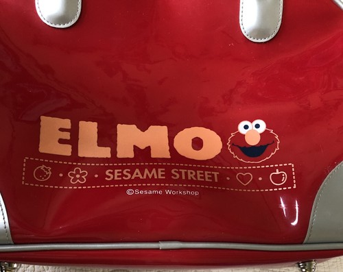 Elmo Sesame Street Icon-Bay Sesame Street Workshop Red Vinyl Tote Carry Bag - Picture 2 of 12