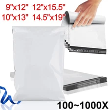 100-1000 Poly Mailers Shipping Bags Plastic Envelopes 9x12 10x13 12x15.5 14.5x19