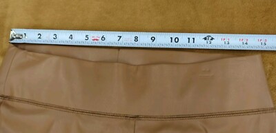 INC Faux-Leather Ankle-Length Skinny Pants, SZ 10PET Salty Nut W