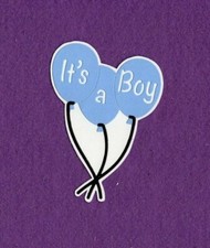 IT'S A BOY baby title die cuts scrapbook cards