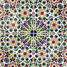 Moroccan Tiles 20x20 Colorful Patterned Decorative Wall Tiles 12pcs - Mattullah