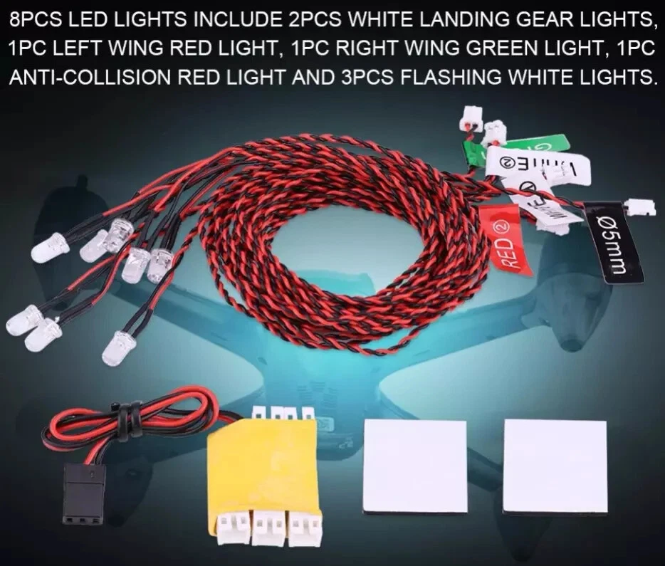 RC LED Lighting System NAV Lights Navigation LEDs - Plane Heli Quad FAA - Image 4 of 4