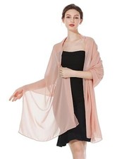 Women Chiffon Shawls and Wraps for Evening Dresses Wedding Party Blush Pink