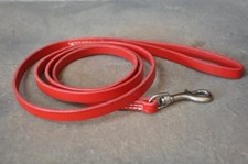 RED 6 by 3/4 "Custom Leather Dog Leash Lead FREE Name Amish Made 6 Foot