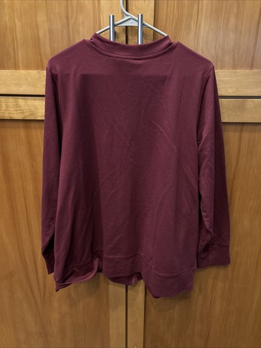 Quacker Factory Sequin Front Jacket Women 1X Sequin Zipper Maroon Crew Neck NEW - Picture 17 of 18