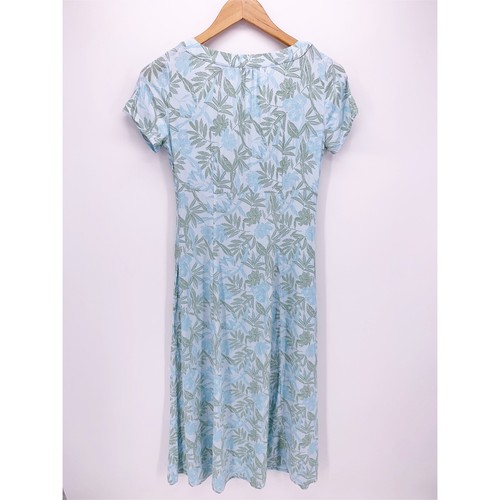 Eddie Bauer Vintage '07 Women's XS Blue Long Floral Button Front Dress D10 - Picture 6 of 6
