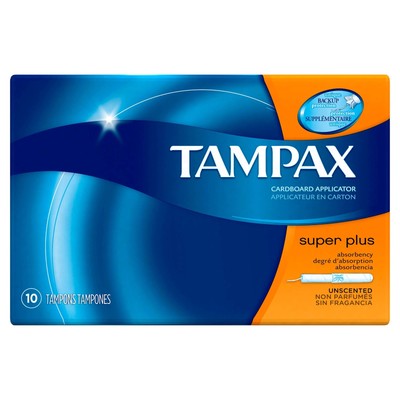 Tampax Tampons Super Absorbency With Cardboard Applicator 10