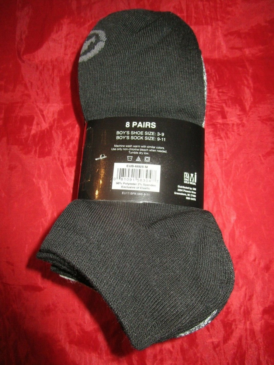 8 Pair Ecko Unltd Boys Low Cut No Show Flat Knit Socks White Gray