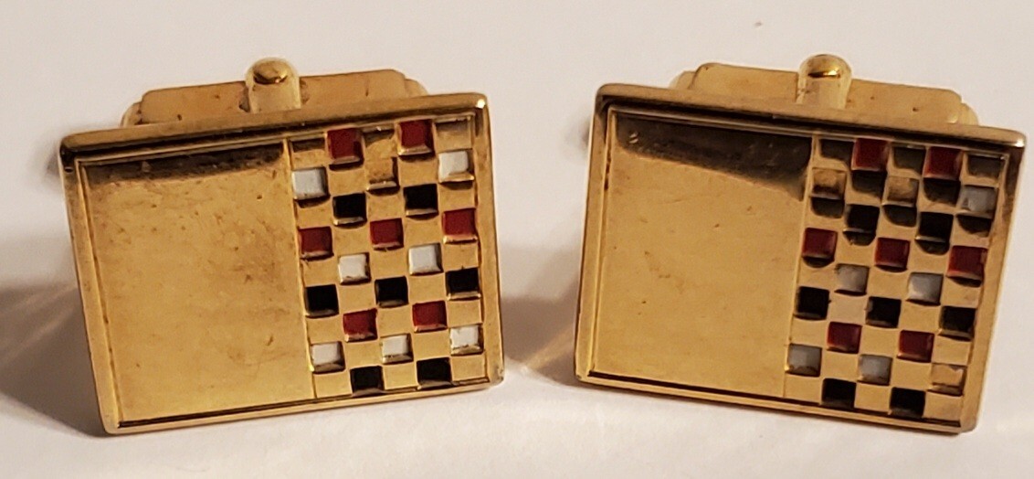 Anson gold color and multi color checker board cu… - image 2