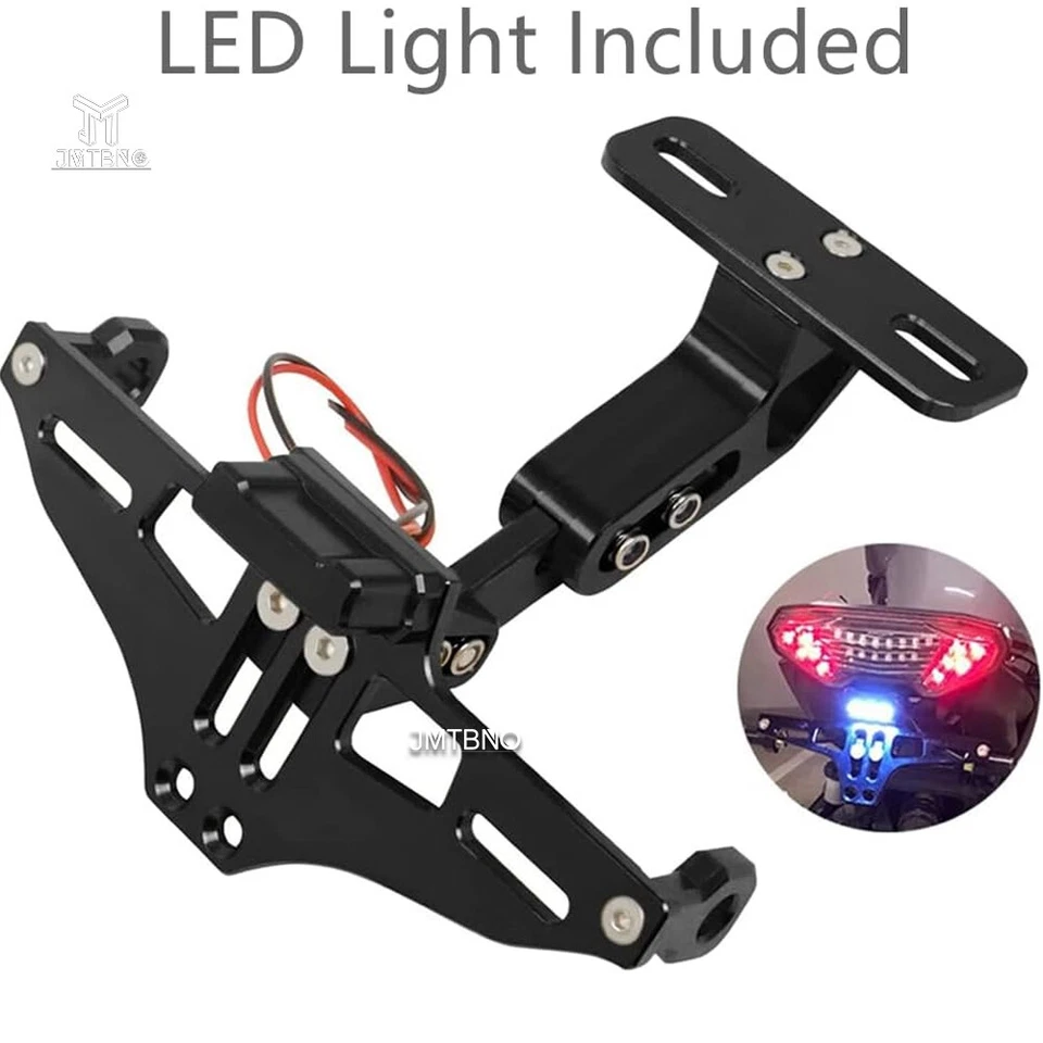 Soporte de matrícula de motocicleta eliminador de guardabarros luz LED para Kawasaki Ninja  Foto 3 de 4