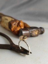 14k solid Yellow gold Sterling silver ring. Handmade ring. A wonderful gift