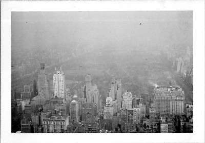 Central Park New York City NYC Aerial Snapshot 1940s Vintage Photograph