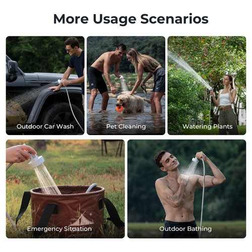 FLEXTAIL Outdoor Camping Shower Portable Electric Shower Pump lPX7 Waterproof - Picture 8 of 17