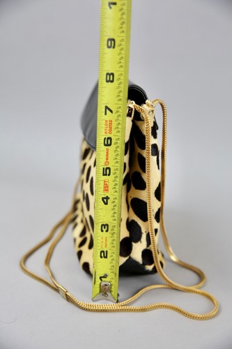 Vintage 60's GRETA soft original faux Leopard bag purse with brass finishings - Picture 14 of 16