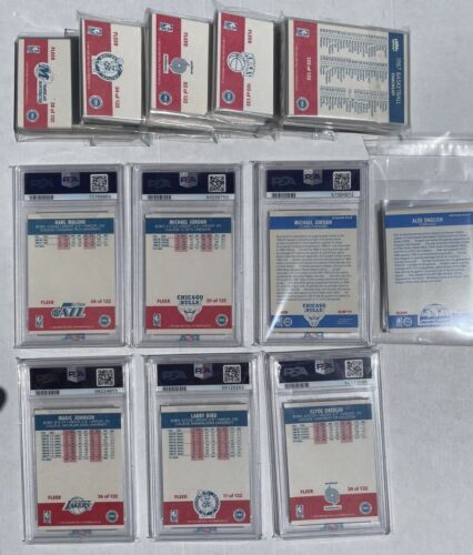 1987-88 Fleer Basketball Komplettset 132 & 11 Aufkleber #59 Michael Jordan PSA 8 - Bild 23 von 23