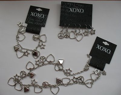 Bracelet Set Sterling Silver Xoxo Necklace XOXO Peace Sign Love