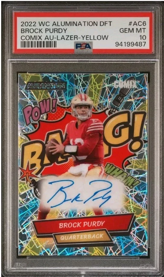 Brock Purdy Wild Card Alumination Draft Comix Autographs #AC6 Lazer-Red