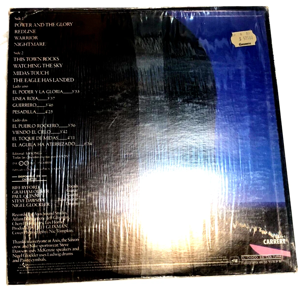 Saxon Power & The Glory Lp  Mexican Import  Vg+ - Image 2 of 4