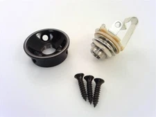 TCS® Black Electrosocket Style Jack Plate & USA Switchcraft Jack for Fender Tele