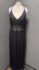 Resort lace Insert Maxi Cover Up Dress Black UK 14 LN053 HH 02