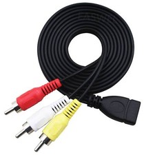 USB 2.0 A Female to 3 RCA Male Audio Video AV Adapter Cable for PC TV Sweet
