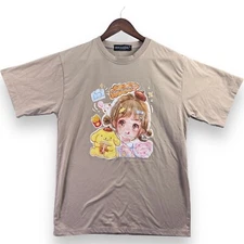 Pompompurin Smiles Mens T-Shirt Size Medium M Brown Friends Hello Kitty