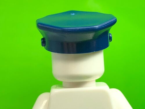 LEGO Minifig Cappello Police Blu Scuro con Distintivo Oro Minifigure Copricapo Ufficiale - Foto 2 di 6