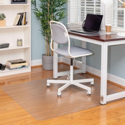 Ilyapa Large, Heavy Duty Office Chair Mat, 47 x 59 Inches - Clear, Durable PVC