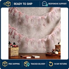 Pink Bow Garland Banner for Girls Birthday Party Wedding Backdrop Decor