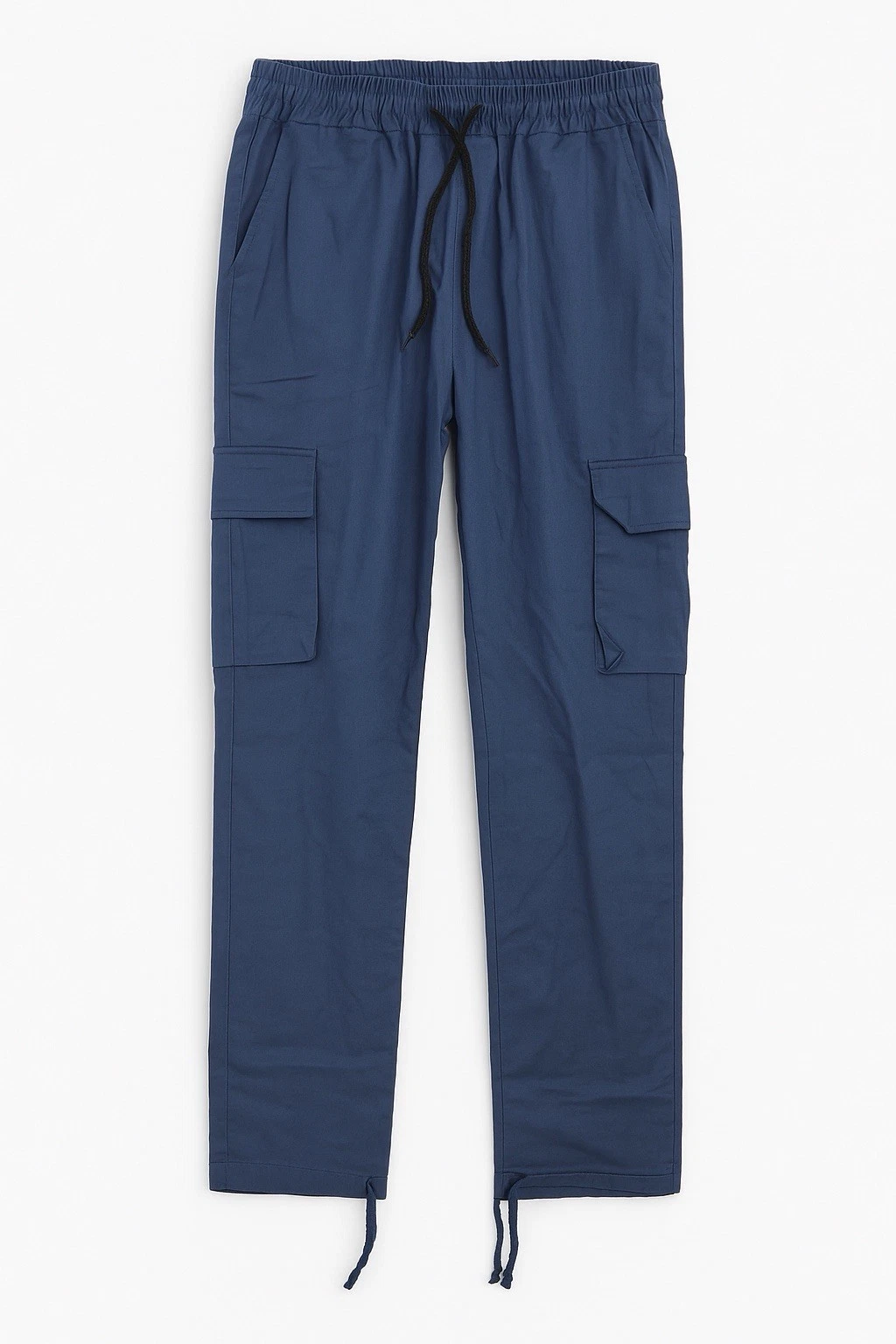 Men’s Blue Cargo Pants Lightweight Casual Drawstring Waist Outdoor Work Trousers