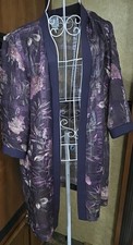 Womens Size 10P Long Purple floral Sheer  3/4...