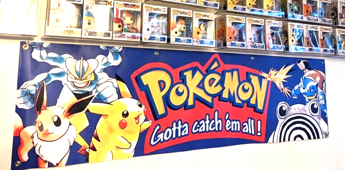 Pokemon '90's Vintage Style Promo Display Banner Sign Store Poster