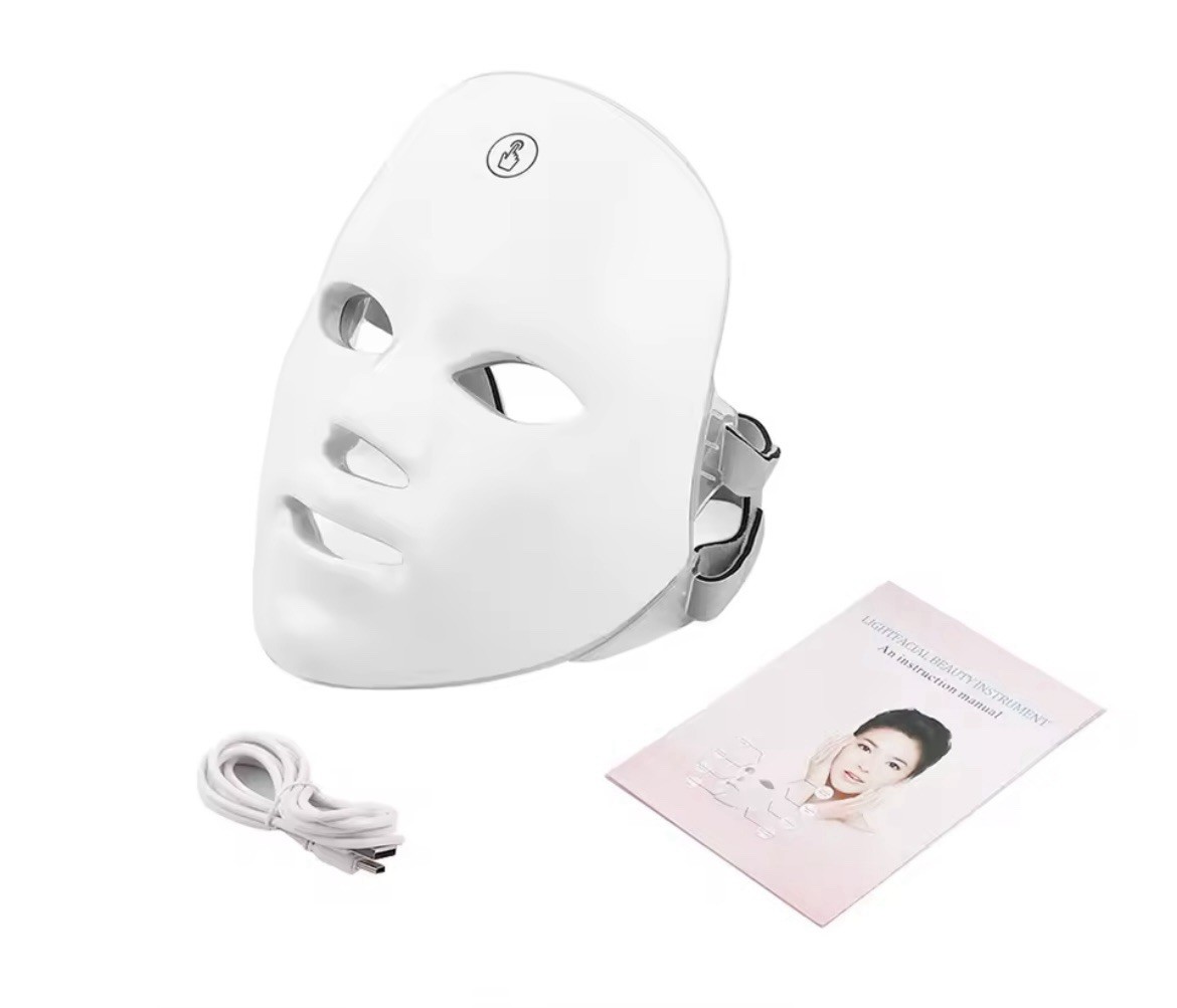 Masque LED couleur visage photothérapie traitement rides imperfections et acné