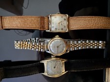 Gruen Lot of 3 Vintage Unisex Adult Wristwatches Assorted Styles and Bands