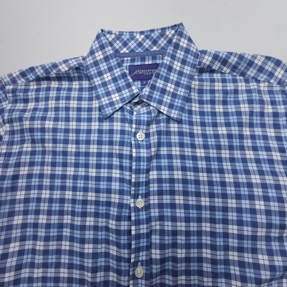 Camisa Jeremy Argyle NYC Para Hombre Cuadros Medianos Manga Larga Abotonada Algodón Azul Foto 3 de 4