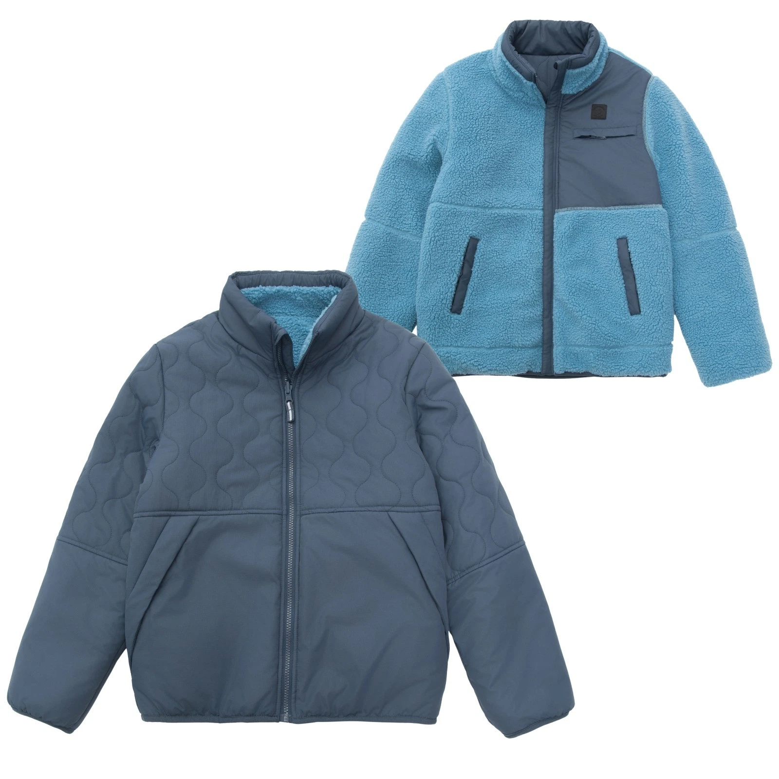 Rokka&Rolla Boys' Reversible Quilted Jacket Fleece Lined Puffer Coat