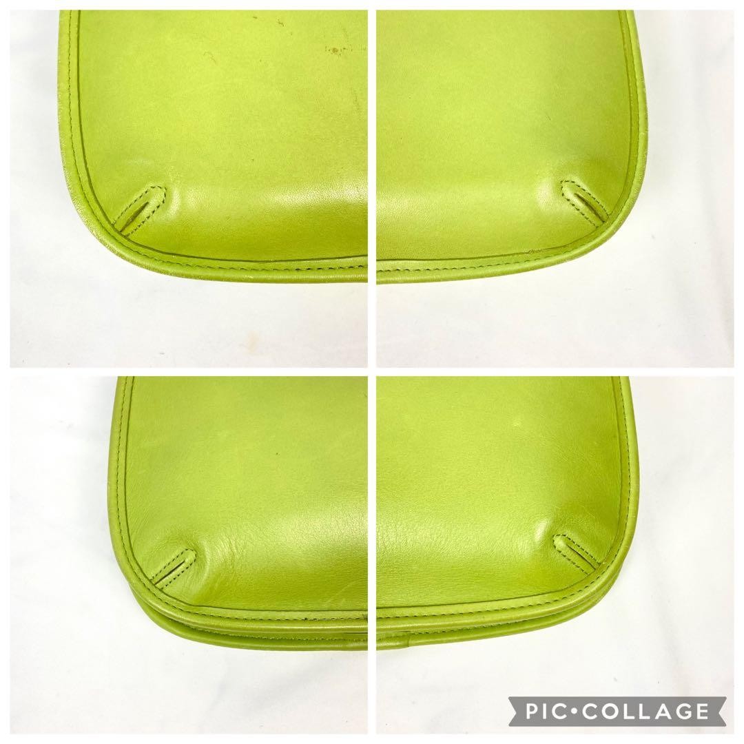 COACH Ergo 9020 Shoulder Bag Lime Green Leather USA Vintage Women