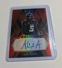2023 Panini Select Draft Picks #XS-AAU Alex Austin X-Factor Red prizm Auto RC