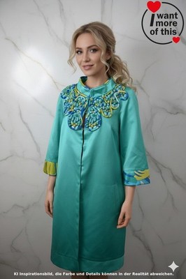 Emilio Pucci Firenze · Mantel Coat · Silk Seide Edelsteine Schmuck · IT 46 DE 40