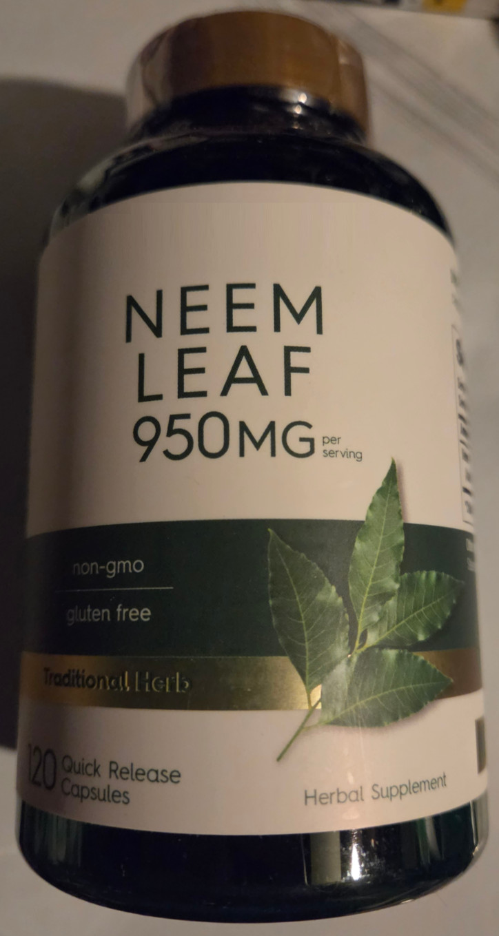 Neem Leaf Capsules 950mg  150 Caps Non-GMO/Gluten Free/No Preservatives Piping
