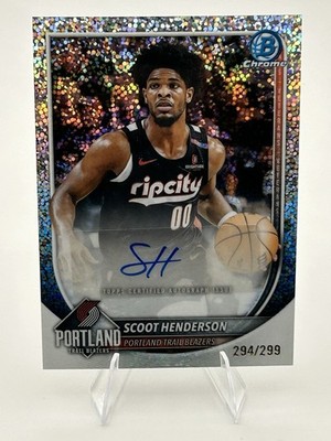 2025-26 Bowman Chrome Basketball /299 Scoot Henderson Speckle Auto Blazers